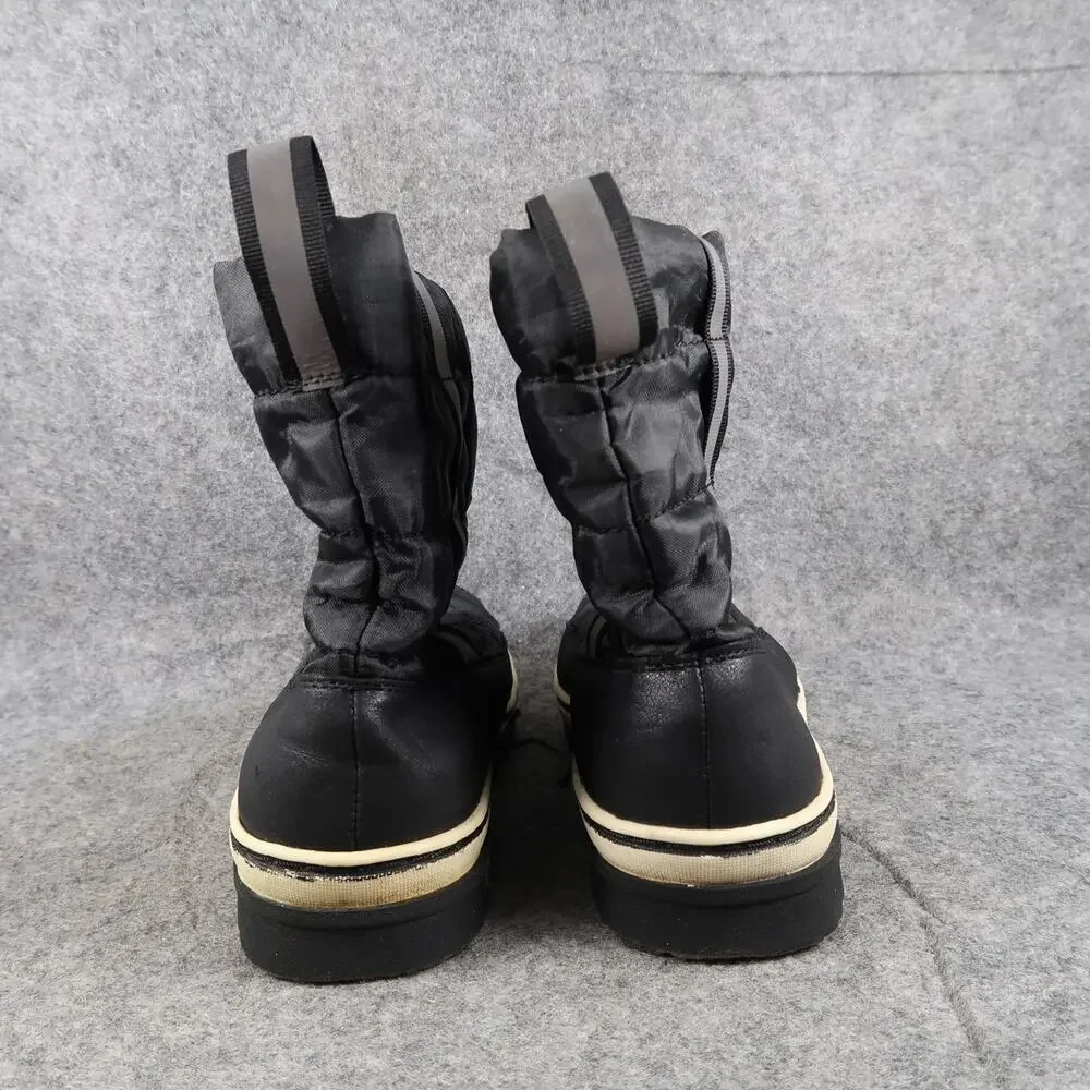 Justice Shoes Girls 3/5 Snow Boots Winter Pull On Black Warm Casual Outdoor